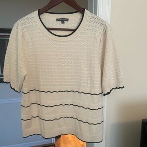 Adrianna Papell Ivory Patterned Top